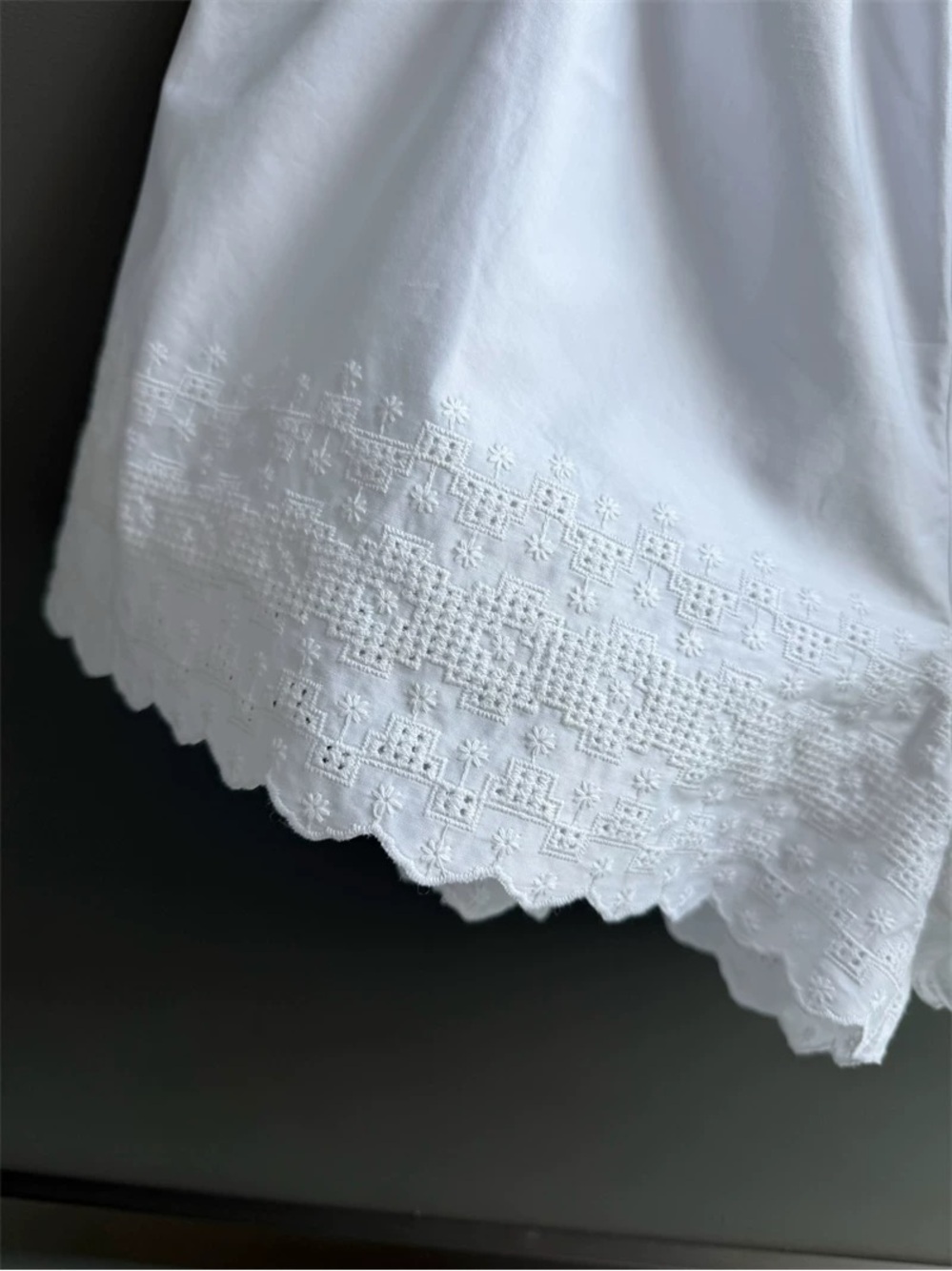 Women’s White Eyelet Skort - Lightweight Summer Shorts - Picture 7 of 8